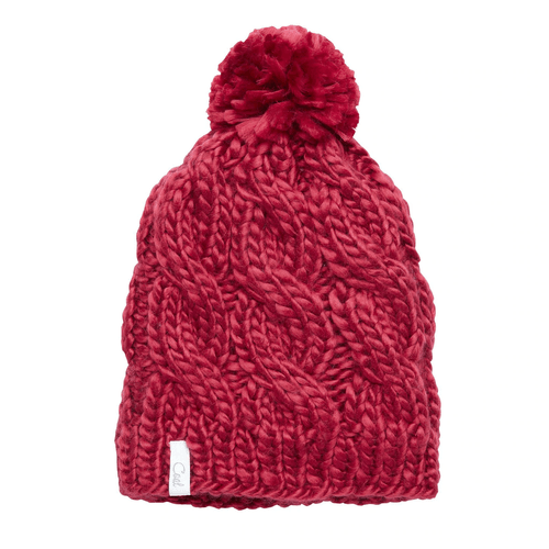 Coal The Rosa Cable Knit Silky Pom Beanie - Women's