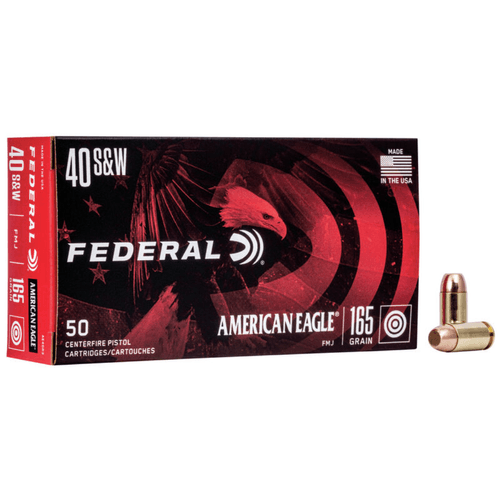 Federal American Eagle 40 S&W 165 Grain FMJ Ammunition 20 Rounds