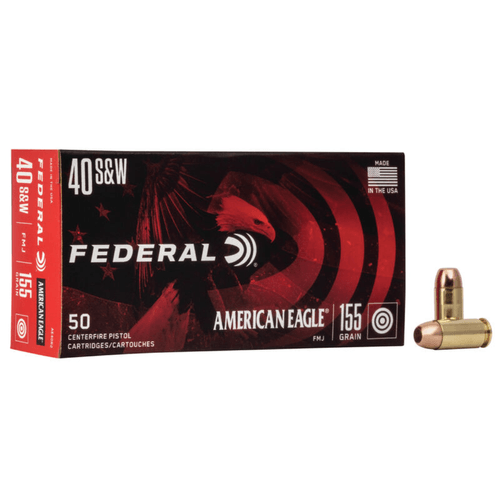 Federal American Eagle 40 S&W 155 Grain FMJ Ammunition 50 Rounds