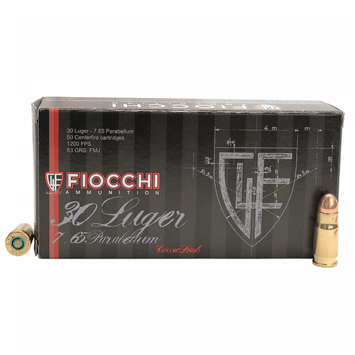 Fiocchi Range Dynamics 30 Luger 93 Grain FMJ Ammunition 50 Rounds