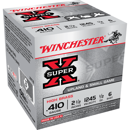 Winchester Super-X 410 Gauge 6 Shot 2.5 Inch Ammunition 25 Rounds