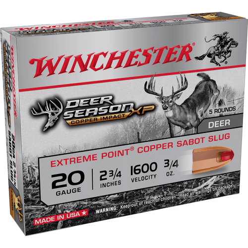 Winchester Deer Season Copper Impact 20 Gauge Slug 2.75 Inch Ammunition 5 Rounds