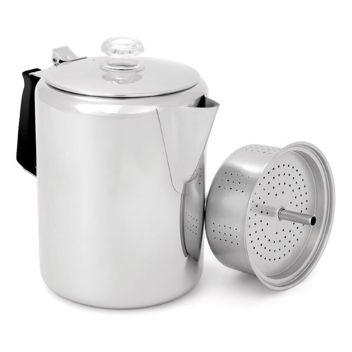 GSI Outdoors Glacier Stainless Coffee Percolator With Silicone Handle