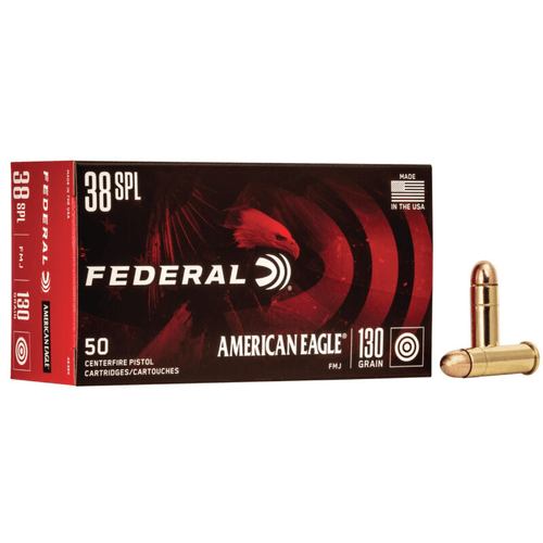 FEDERA AMERICAN EAGLE 38 SPECIAL 130GR FMJ AMMO 50 ROUNDS