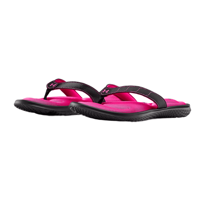 Under armour best sale pink flip flops