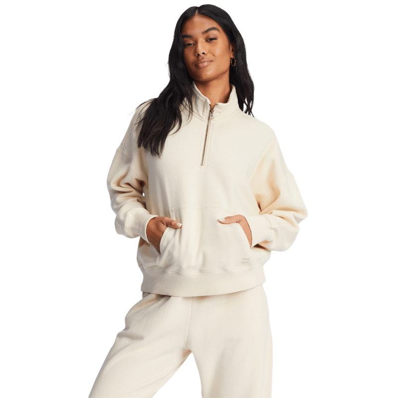 White half discount zip pullover women's