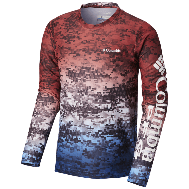 Columbia Super Terminal Tackle Long-Sleeve Shirt - Boys' Americana Digi Camo Fade, XS