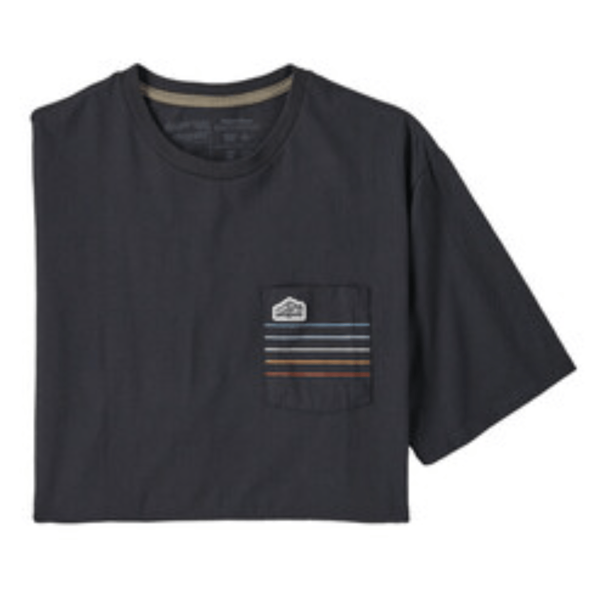 Patagonia Line Logo Ridge Stripe Organic Pocket T-Shirt - Men's Oar Tan S