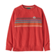 Patagonia Lightweight Crew Sweatshirt - Kids' - Line Logo Ridge Stripe / Sumac Red.jpg