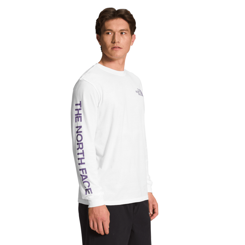 North face white long sleeve hot sale t shirt