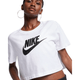 Nike Sportswear Essential Cropped Logo T-Shirt - Women's - White / Black.jpg
