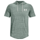Under Armour Rival Terry Short Sleeve Hoodie - Men's - Opal Green Full Heather / Onyx White.jpg