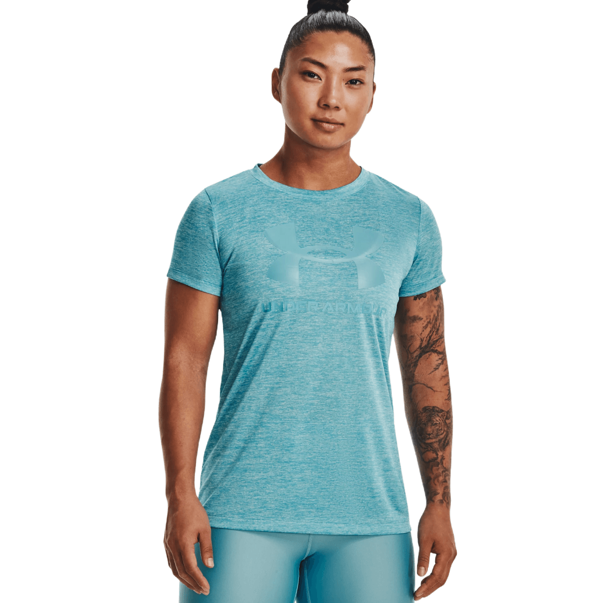 Under Armour Tech Twist Short Sleeve Gym Top, Washed Blue, XS