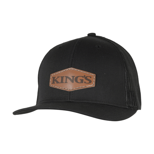 King Dark Leather Logo Patch Hat