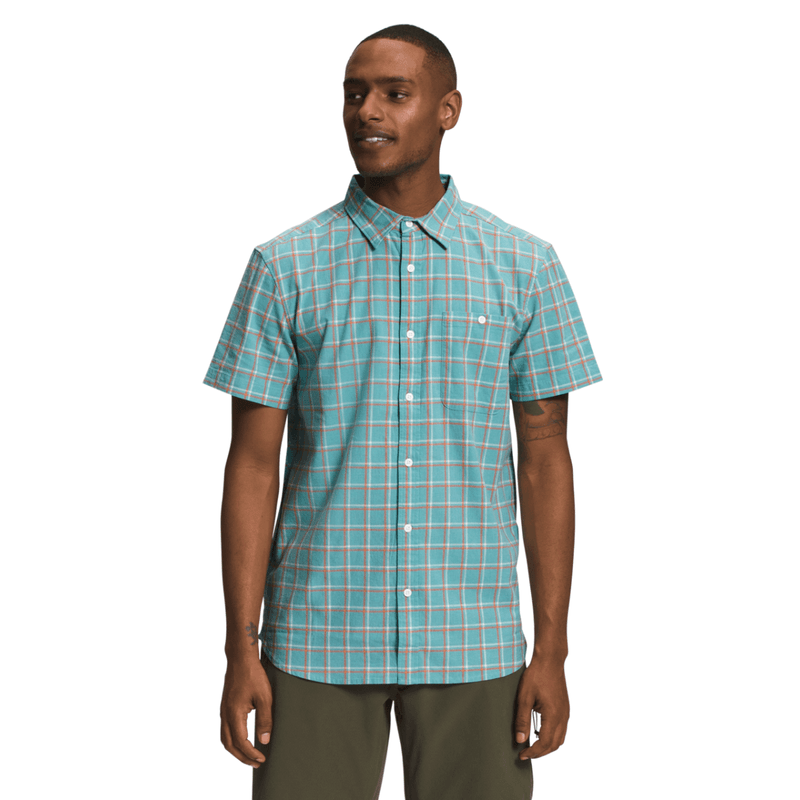 The-North-Face-Loghill-Button-Down-Shirt---Men-s---Reef-Waters-TNF-Grid-Plaid