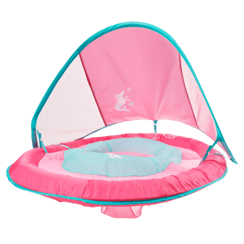 SwimWays Infant Baby Spring Float with Removable Sun Canopy - Pink