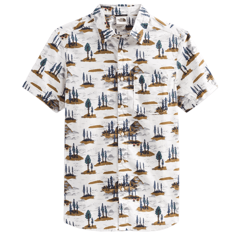 The-North-Face-Short-Sleeve-Baytrail-Pattern-Shirt---Men-s---Gardenia-White-Camping-Scenic-Print