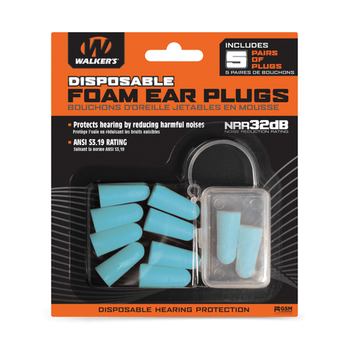 Walker's Foam Ear Plug (5 Pack)