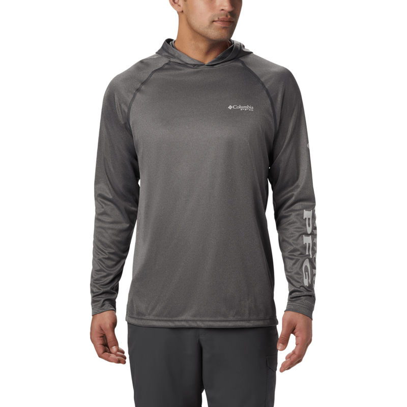 Columbia Men's PFG Terminal Tackle Heather Hoodie Charcoal