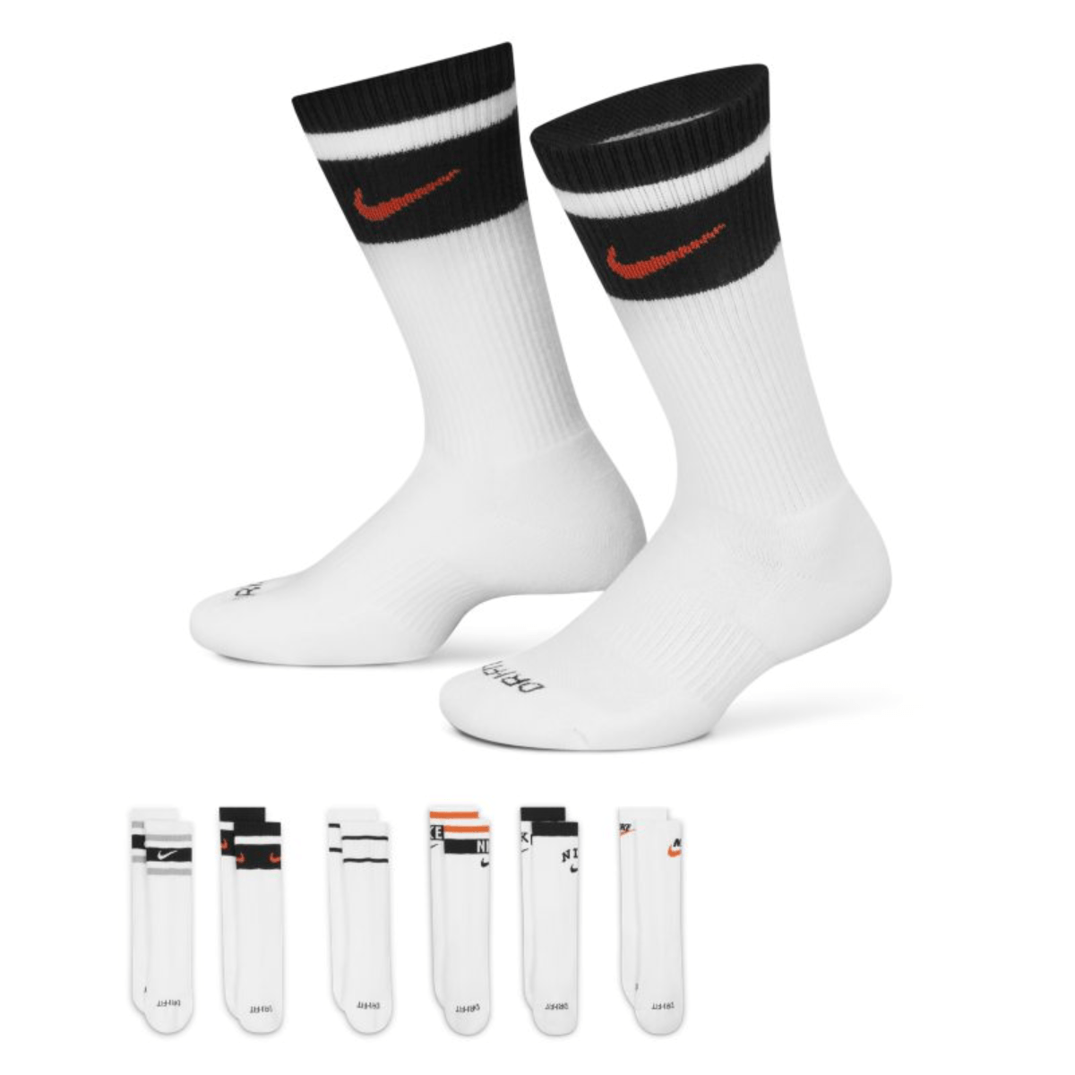 Nike Everyday Plus Cushioned Crew Sock (6 Pack) - Youth - Bobwards.com