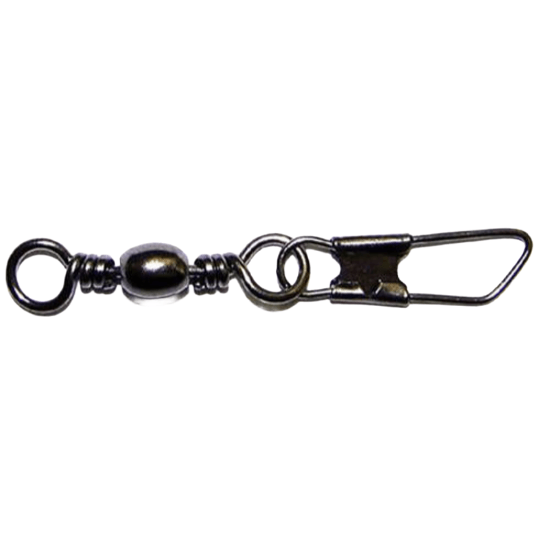 Eagle Claw Black Barrel Swivel with Safety Snap - 10