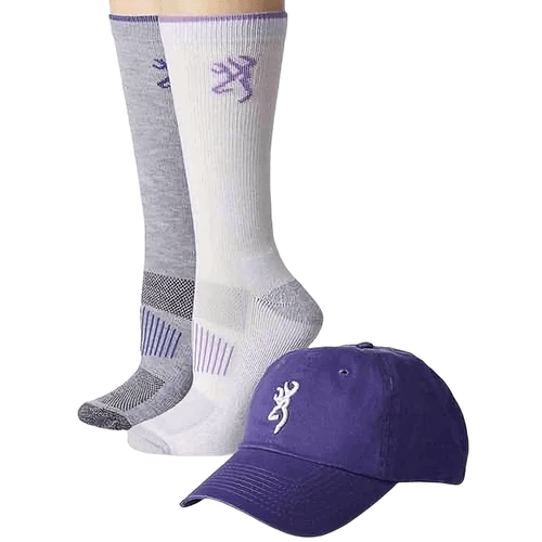 Browning Hat And 2 Pair Socks Pack Combo - Women's