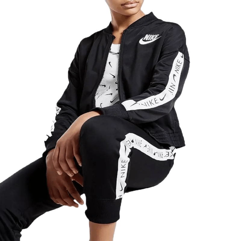 Nike Sportswear Tracksuit - Girls' - Black / Black / White.jpg
