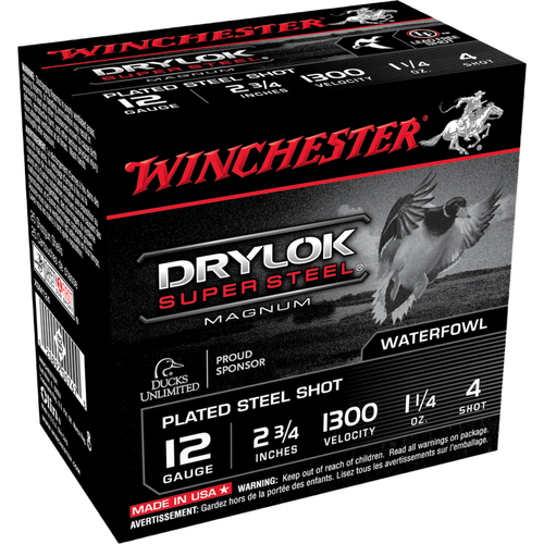 Winchester Drylock Super Magnum 12 Gauge 4 Shot 2.75 Inch Ammunition 20 Rounds