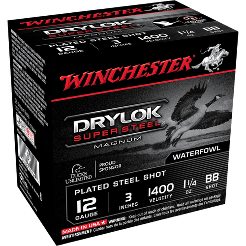 Winchester Drylock Super Magnum 12 Gauge BB Shot 3 Inch Ammunition 25 Rounds