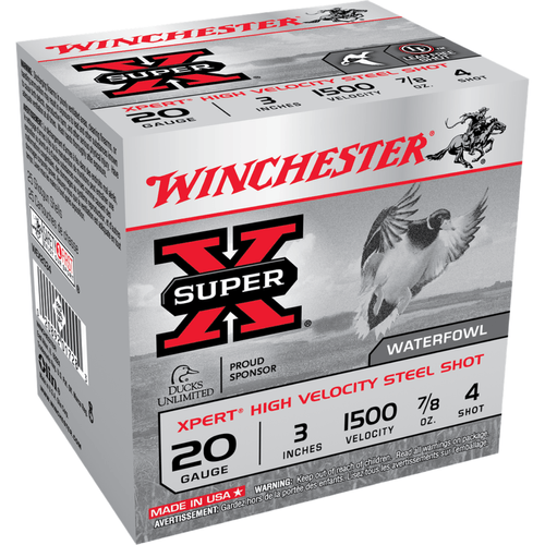 Winchester Super-X Xpert HV 20 Gauge 4 Shot 2.75 Inch Ammunition 25 Rounds