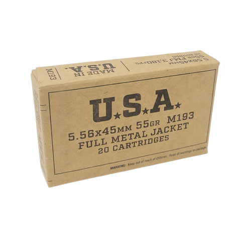 Winchester M193 5.56mm Nato 55gr FMJ Centerfire Rifle Ammo