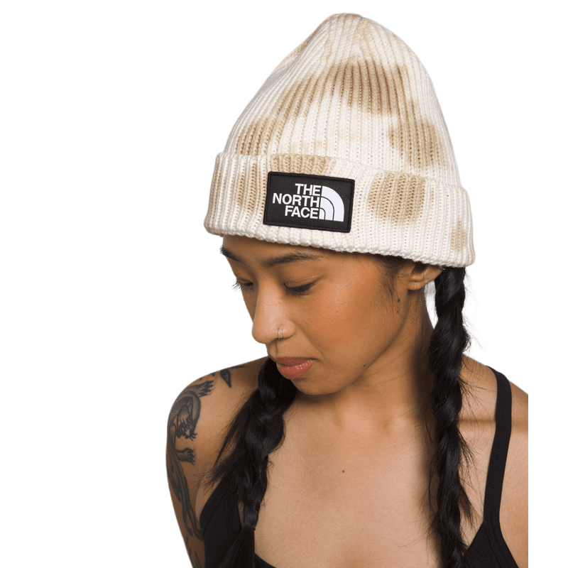 NORTHF-TIE-DYE-LOGO-BOX-BEANIE---Gardenia-White