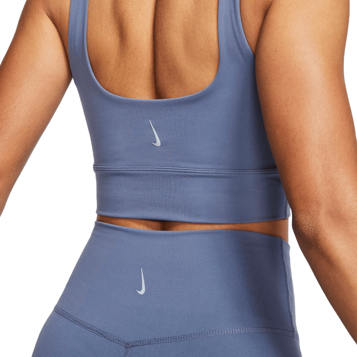 Nike Women's Yoga Dri-FIT Luxe Shelf-Bra Cropped Tank Top in Blue