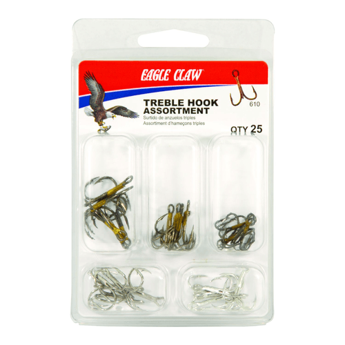 Eagle Claw Fishing Assorted Treble Hook (25 Pack)