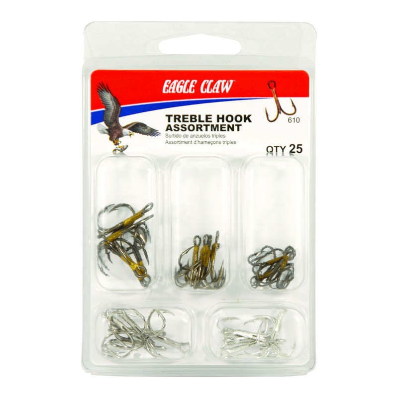 Eagle Claw Fishing Assorted Treble Hook (25 Pack) 