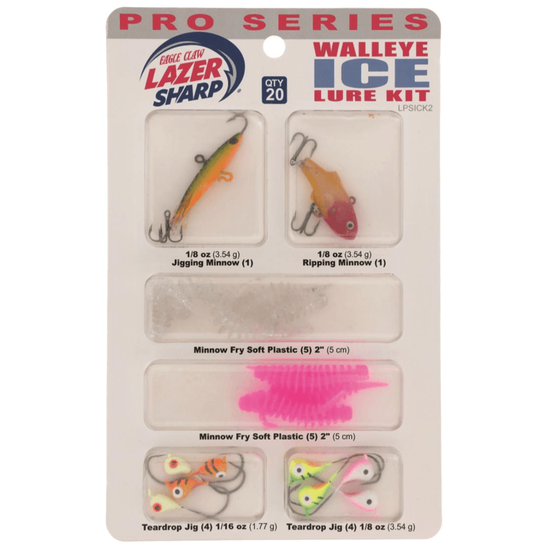 Eagle Claw Lazer Sharp Pro Series Walleye Ice Kit 