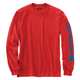 Carhartt Loose Fit Heavyweight Long-sleeve Logo Sleeve Graphic T-shirt - Men's - Fire Red Heather.jpg