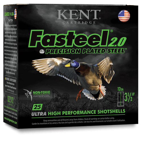 Kent Cartridge Fasteel 2.0 12 Gauge 4 Shot 2.75 Inch Ammo 25 Rounds