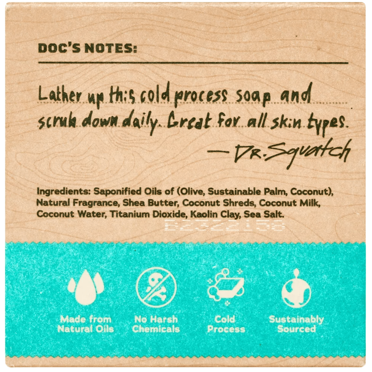 Dr. Squatch Coconut Castaway Bar Soap 