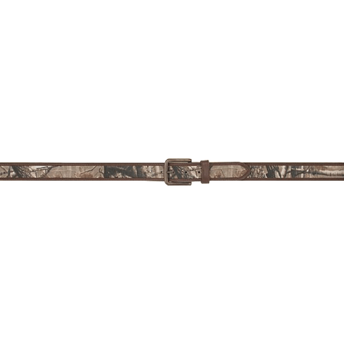 AA & E Leathercraft Leather Edge Belt with Realtree AP Inlay and Antique Brass Buckle