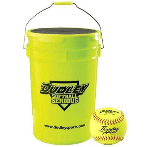 Dudley NFHS Thunder Heat Fastpitch Softballs With Bucket