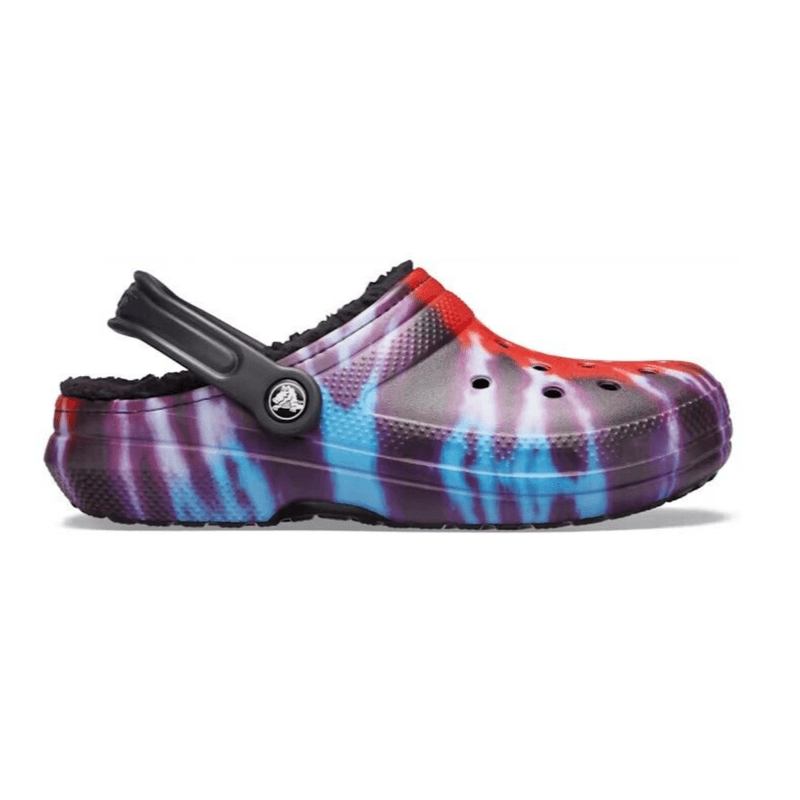 Classic tie dye lined hot sale crocs