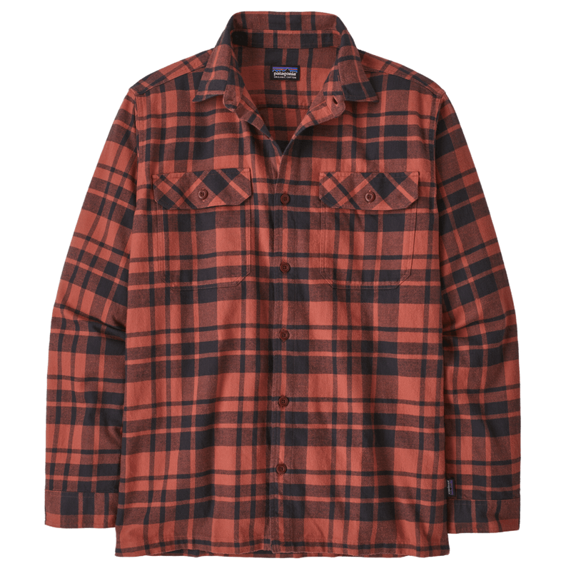 Patagonia Long-Sleeve Midweight Fjord Flannel Shirt - Men's - Ice Caps / Burl Red.jpg