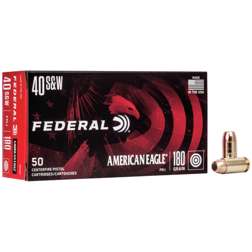 FEDERA AMERICAN EAGLE 40 S&W 180GR FMJ AMMO 50 ROUNDS