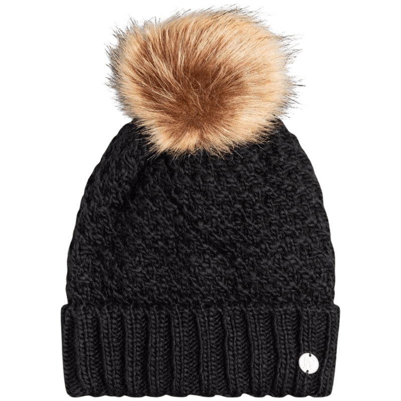 Roxy Blizzard Pom-Pom Beanie - Girls' - TRUE BLACK.jpg