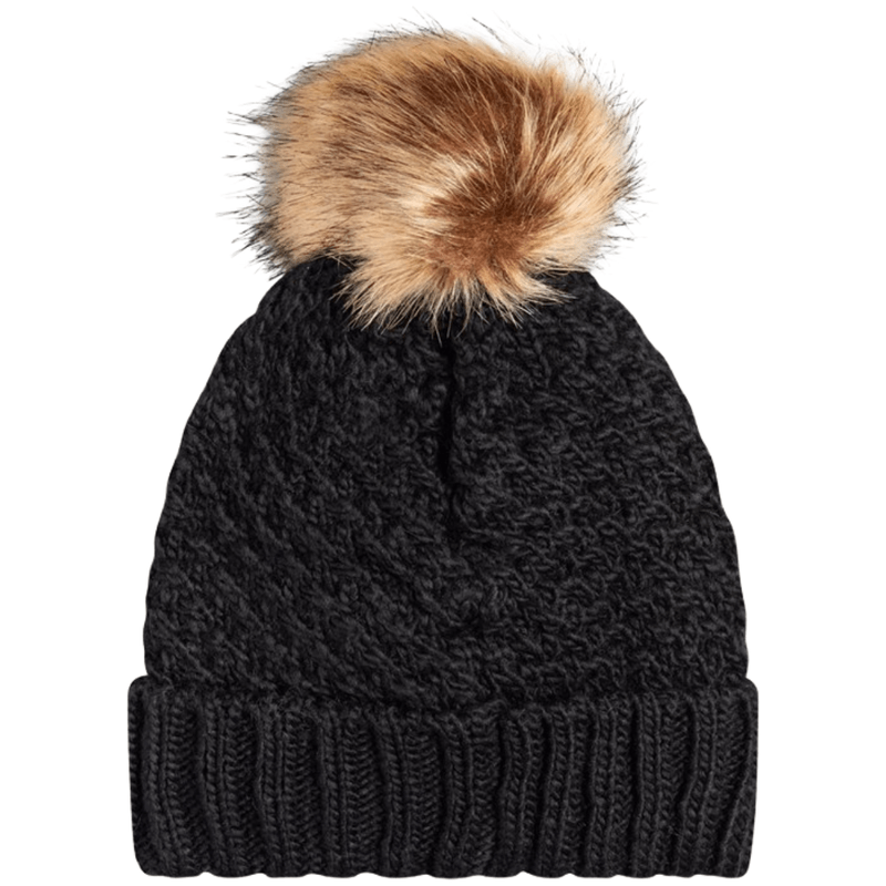 Roxy Blizzard Pom-Pom Beanie - Girls' - TRUE BLACK.jpg