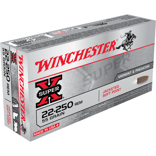 Winchester Super-X 22-250 Remington 55 Grain PSP Ammunition 20 Rounds