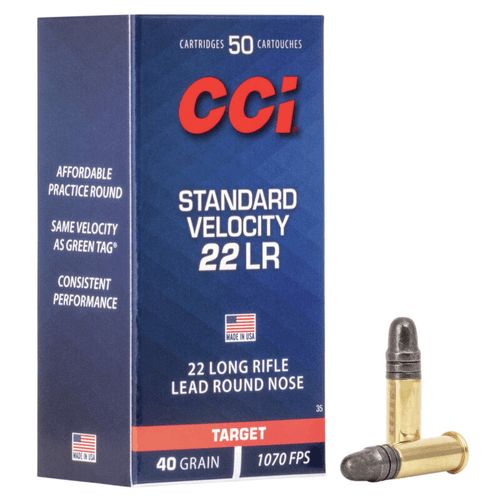 CCI Standard Velocity 22 Long Rifle 40 Grain LRN Ammunition 50 Rounds