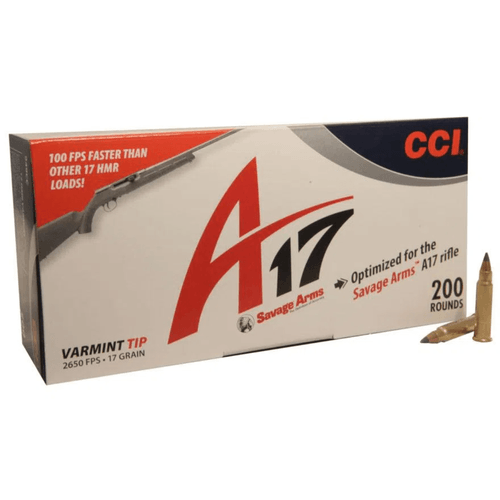 CCI A17 Varmint 17 HMR 17 Grain Power-Pointed Ammunition 200 Rounds