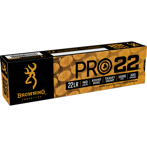 Browning Subsonic Velocity 22 Long Rifle 40 Grain LRN Ammunition 100 Rounds